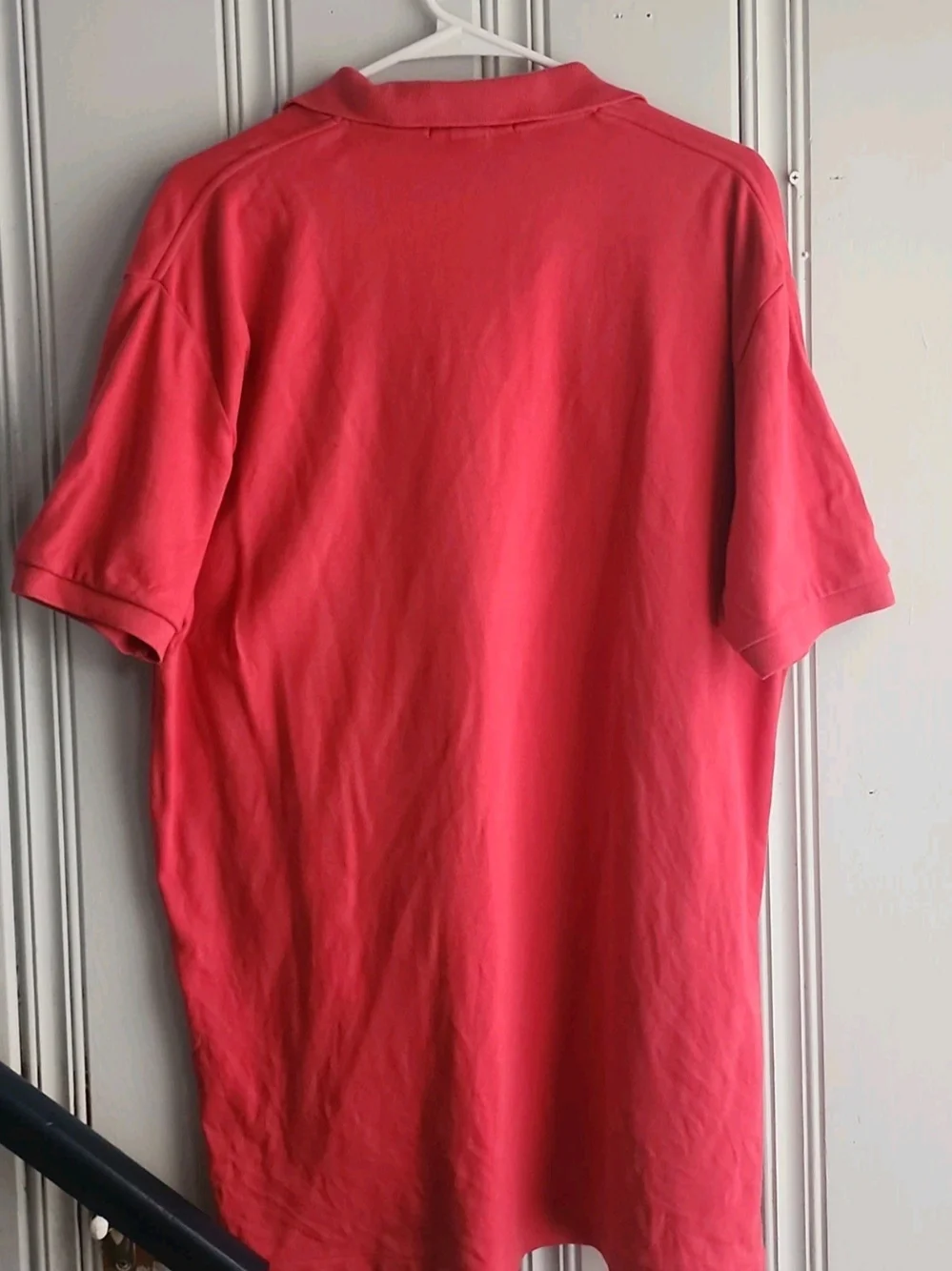 Ralph Lauren Men's Coral Red Polo with Green Pony Large